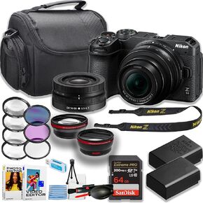 Nikon Z30 Mirrorless Camera with NIKKOR Z DX 16-50mm f/4-6.3 VR Lens + Sandisk 64GB Extreme Memory Card + Camera Case + More (16pc Bundle)