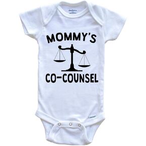 Mommy's Co-Counsel Funny One Piece Baby Bodysuit for Child of Lawyer