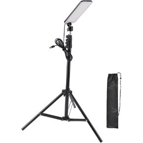 84LEDs Portable Work Light Stand, Adjustable Height, USB Power, Bright Illumination for Camping, Office, Green Choice, with 71in Height, Outdoor Work Lights