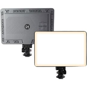LED Video Light, Dimmable DSLR Camera Light for Pictures Video Recording with 4000mAh Rechargeable Battery, Cold Shoe, 240pcs Lamp Beads, CRI>95 2700K-6500K Photo Light for Photography Live Streaming