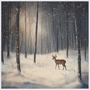 Winter Forest Magic Cloth Deer Snow Cosmetic Bag Makeup Wrap Pouch Protective Self-adhesive Cloth Washable Anti-scratch Camera Lens Wrap Folding Wrapper Cloths 21.7"