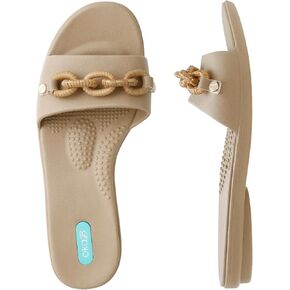Oka-B Women's Grace Shay Slip-On Slide Sandal with Chain Charms in Kuwait