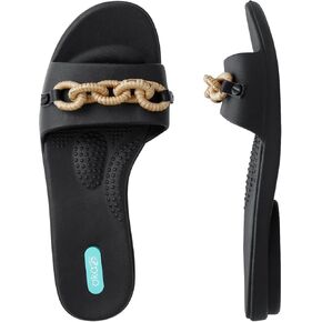 Oka-B Women's Grace Shay Slip-On Slide Sandal with Chain Charms