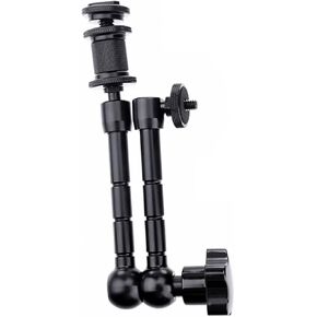 Angoily 2pcs Adjustable Articulating Arm Super Clamp for Camera LED Light LCD Monitor Easy Install Multi Position Locking Knobs Black