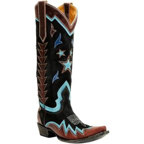 Old Gringo Women's Headliner Outlay Tall Western Boot Snip Toe Black 8 1/2 M US