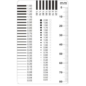 مجموعة Joebo Microscope Measuring Pass Pass Gauge Card Point Point Point Wire Wire Film Film Microscope Adapters (Color: 90x55mm-1)