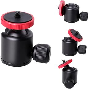 Head for Camera Tripod Rotatable Ballhead with Thread Mount Easy Operation Durable Design for DSLR Cameras and Accessories Black