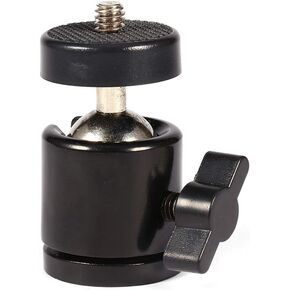 360 Degree Mini Ball Head, Heavy Duty Antiskid, Easy Install, for Camera Tripod & Flash Holder
