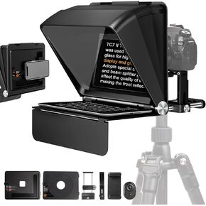 LENSGO TC7II Teleprompter 7.9'' for iPhone Smartphone DSLR/SLR Cameras with Remote Control APP Compatible with iOS/Android for YouTube/Interview/Online Teaching/Live Streaming