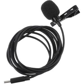 USB C Lavalier Microphone Professional Recording Mic with Omnidirectional Pickup Lightweight Design for Phone for Interviews Meetings Streaming and Content Creation