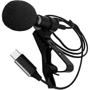 NUOBESTY Mini Lavalier Microphone Type Recording Mic for Smartphones Active Sound Collection Portable Design for Interviews Vlogs and Live Streams Black