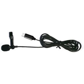 POPETPOP Mini Wired Lavalier Microphone with Clip for Smartphone Type C Condenser Mic for Vlogging Broadcasts Noise Reduction Easy Attachment Black