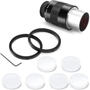 Astromania 2" 56mm Super Plossl Telescope Eyepiece - Bundle with - 2 Inch Eyepiece Parfocal Rings Two&2 Inch Dust Caps