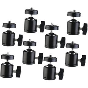 Kisangel 8Pcs Camera Ball Head Mount with Rotation Lightweight Tripod Accessories for Enhanced Photography Experience Compatible with DSLR and Video Lights