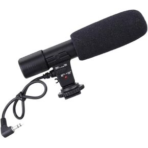 1Pc Professional Interview Microphone for Cameras and Camcorders High Sensitivity Stereo Mic with Long Standby Compatible with Dslrs and Smartphones Easy Mounting with Standard