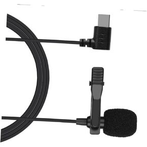 Vaguelly 1PC Mini Clip Lavalier Microphone with Type C Connector Condenser Mic for Phones Portable Recording Intelligent Noise Reduction for Live Broadcasts and Vlogs