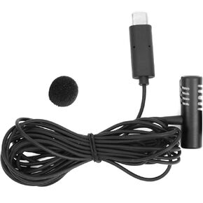 Universal Lavalier Microphone with Type C Interface, Cable, Aluminum Alloy Material, Omnidirectional Pickup, Noise Reduction for Camera and Smartphones