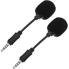 BESPORTBLE 2Pcs Noise Canceling Microphone for Live Streaming Portable Recording Mic for Singing Conference Phone Computer Use Omnidirectional Pole Design for Go