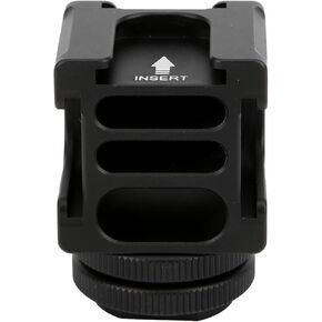 FS‑04 Cold Shoe Mount Plate Adapter with 4 Mounts for Microphone Cellphone Flashlight