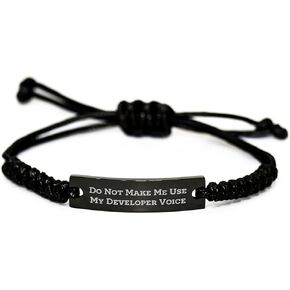 Do Not Make Me Use My Developer Voice Adjustable Rope Bracelet, Funny Developer Gift for Christmas