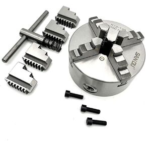 4 Jaw Lathe Chuck 130mm SANOU 4 Jaw Self-Centering Chuck K12-130 Scroll Chuck for Lathe