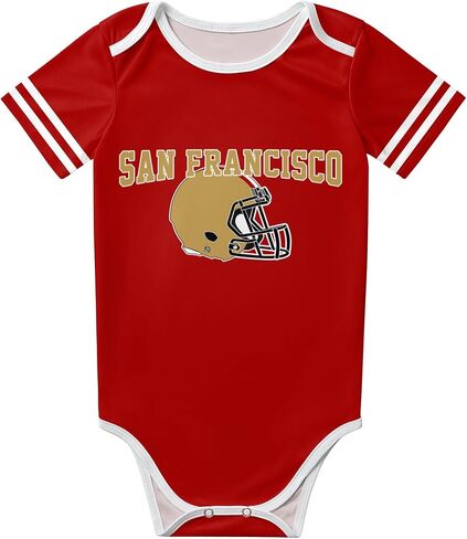 Custom Football Baby Clothes,Printed with Baby Name Number Solid Color Bodysuit for Boy Girl Personalized Gift in Saudi Arabia