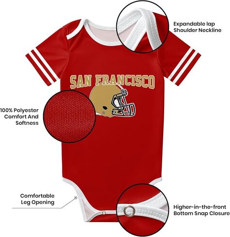 Custom Football Baby Clothes,Printed with Baby Name Number Solid Color Bodysuit for Boy Girl Personalized Gift in Saudi Arabia