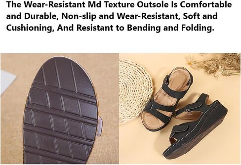 Soft & Stylish Wedge Sandals for Effortless Comfort 2025 Leather Orthopedic Walking, Summer Shoes for Beach Vacation Casual Wedges Breathable,with Arch Support in Saudi Arabia