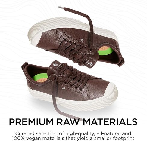 OCA Low Premium Leather Sneakers, Comfortable Shoes for Women, Lightweight & Sustainable, Versatile Casual Footwear with 100% Vegan Insoles, Rubber in Kuwait