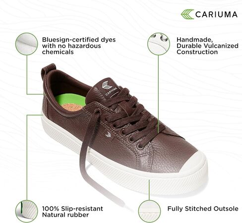 OCA Low Premium Leather Sneakers, Comfortable Shoes for Women, Lightweight & Sustainable, Versatile Casual Footwear with 100% Vegan Insoles, Rubber in Kuwait