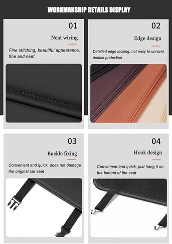 2 Pcs Car Seat Kick Mats Back Seat Protector for BMW 2er F22 F23 F45 F46 F87 G42 M2 218i 220i 230i 216d 218d 220d M240i M235i, Car Leather Kick Mats, Car Seat Back Protection Pad,Black in Kuwait