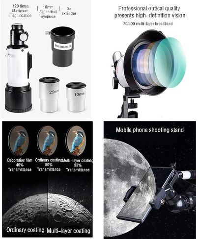 Telescope for Kids Beginners, 70mm Aperture 400mm AZ Mount, Multi-Coated Optics, Telescopes for Adults,Portable Astronom in Saudi Arabia