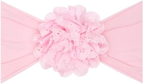 Baby Bling Bows Newborn to Little Girls Hair Bow - Eyelet Flower Beachbelds Explyers Hair Assories ، Made in the USA ، مقاس واحد (2 عبوة العاج والوردي) in Kuwait
