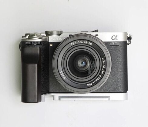 Ebony Walnut Wood L Hand Grip Holder Handle with Alloy Baseplate for A7C2 II A7CR Camera Baseplate (Sliver,Ebony) in Kuwait