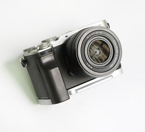 Ebony Walnut Wood L Hand Grip Holder Handle with Alloy Baseplate for A7C2 II A7CR Camera Baseplate (Sliver,Ebony) in Kuwait