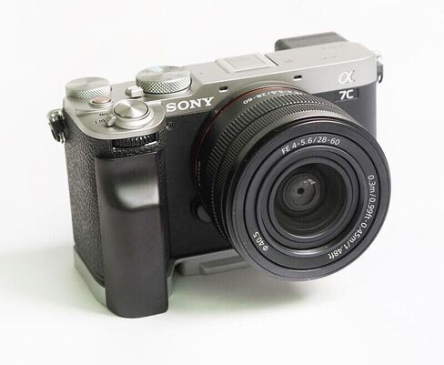 Ebony Walnut Wood L Hand Grip Holder Handle with Alloy Baseplate for A7C2 II A7CR Camera Baseplate (Sliver,Ebony) in Kuwait