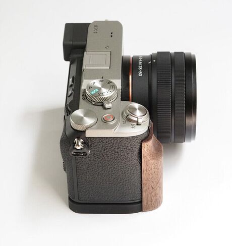 Ebony Walnut Wood L Hand Grip Holder Handle with Alloy Baseplate for A7C2 II A7CR Camera Baseplate (Sliver,Ebony) in Kuwait