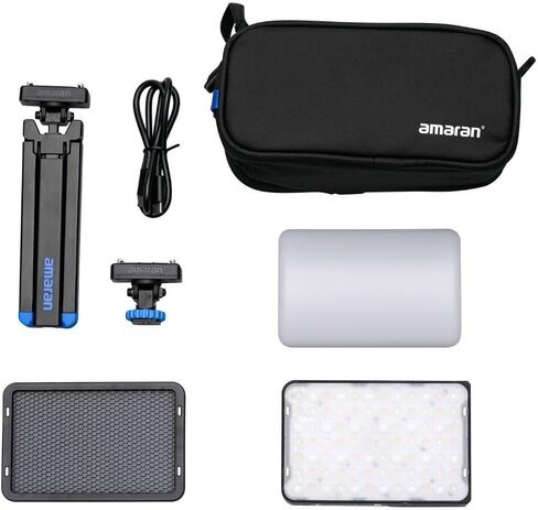 Amaran Ace 25C Travel Ready Compact LED Creator مع Mount Ace Lock Quick-Release ، وتصميم بصري ، وبطارية طويلة الأمد (الفحم) in Kuwait