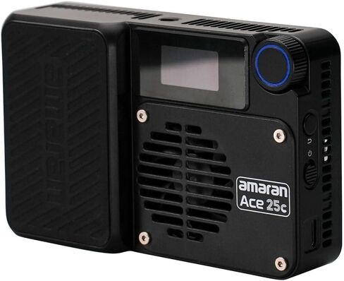 Amaran Ace 25C Travel Ready Compact LED Creator مع Mount Ace Lock Quick-Release ، وتصميم بصري ، وبطارية طويلة الأمد (الفحم) in Kuwait