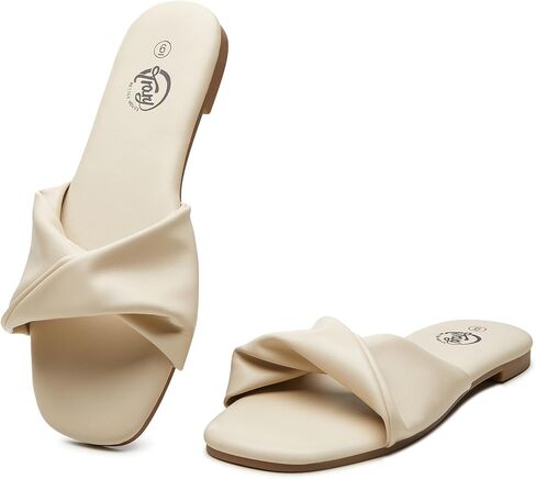 Trary Sandals Women ، Sandals for Women Flat Summer Slides for Women 2025 in Kuwait