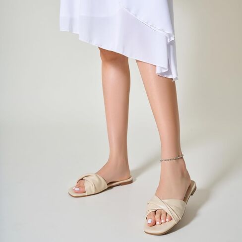 Trary Sandals Women ، Sandals for Women Flat Summer Slides for Women 2025 in Kuwait