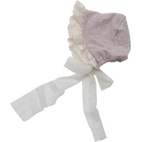 Haute Baby Genevie Baby Girl Bonnet – Embroidered Lace Infant Cap, Purple