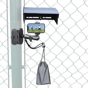 Magnetic Fence Mount for Phone & Camera - 4 Strong Magnets Quick Install, 360° Adjustable with Weather Shade - Compatible with iPhone 14/13/12, GoPro Hero 12/11 - for Sports Fence, Basketball Court