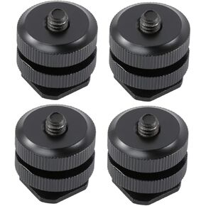 DOITOOL 4PCS Aluminy Aluminy Aluminium ADAPTER حذاء حذاء ساخن لإكسسوارات الكاميرا متوافقة مع مصابيح LED DSLR وشاشات متينة وسهلة التثبيت