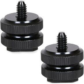 4pcs Camera Hot Shoe Mount Adapter Durable Anodized Tripod Screw for DSLR Cameras Camcorders Microphones Led Lights and More