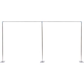 Pipe Backdrop Stand Support 10'x10' Large Heavy Duty Breakapart Background Support Curtain Drape Stage Backdrop with Base, Telescopic, for Wedding Party Photography Show (Drape Not Included)