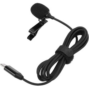 Lavalier Microphone for Insta 360 Ace Pro, Type C Clip On Lapel Mic with Windproof Sponge Plug and Play for Action Camera Vlogging Live Streaming Interviews