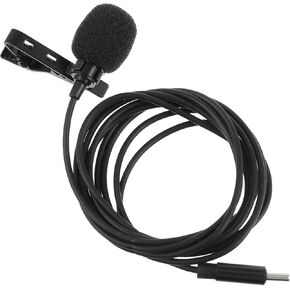 USB-c Lavalier Microphone for Phones Clip Design Noise Reduction High-Fidelity Sound Portable Lapel Mic for Video Recording Streaming Interviews