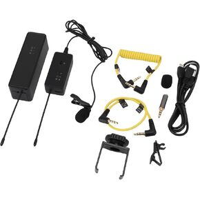 Lavalier Microphone, Noise Reduction 50M Wireless Lapel Mic with Cardioid Pickup & Windshield for Camera Video Recording, Live Streaming Outdoor