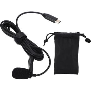 Lavalier Lapel Microphone for Insta360 ONE RS, Type C Omnidirectional Condenser Wired Clip On Lapel Mic for Stage YouTube Live Streaming